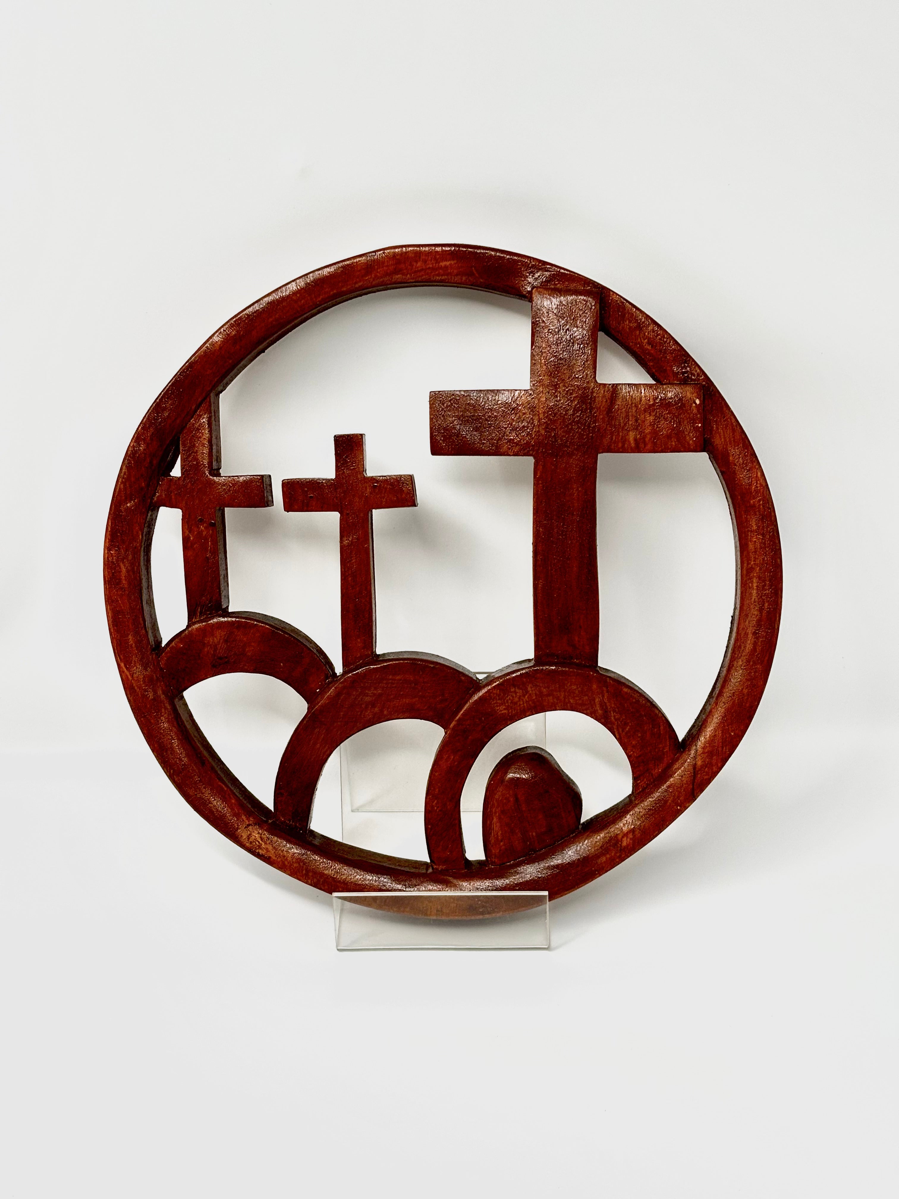 Calvary's Crosses woodwork