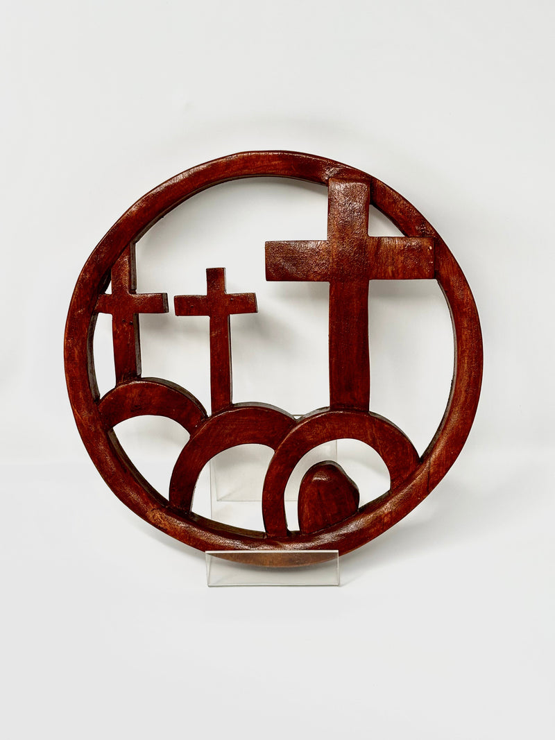 Calvary's Crosses woodwork