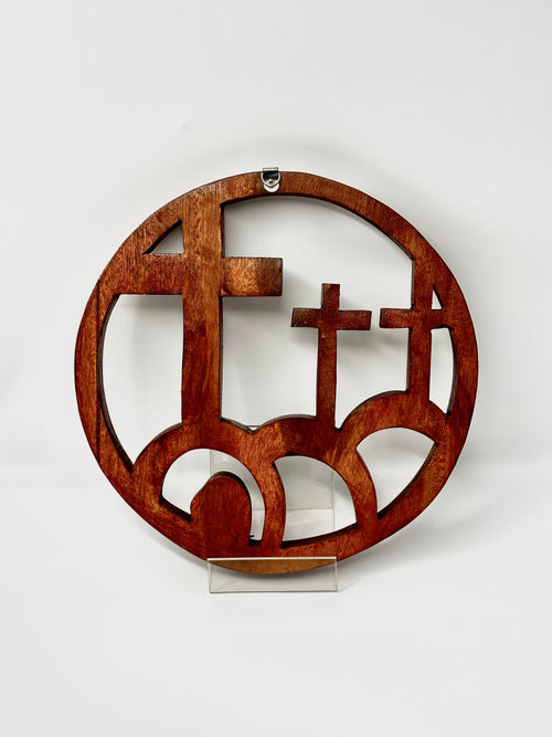 Calvary's Crosses woodwork